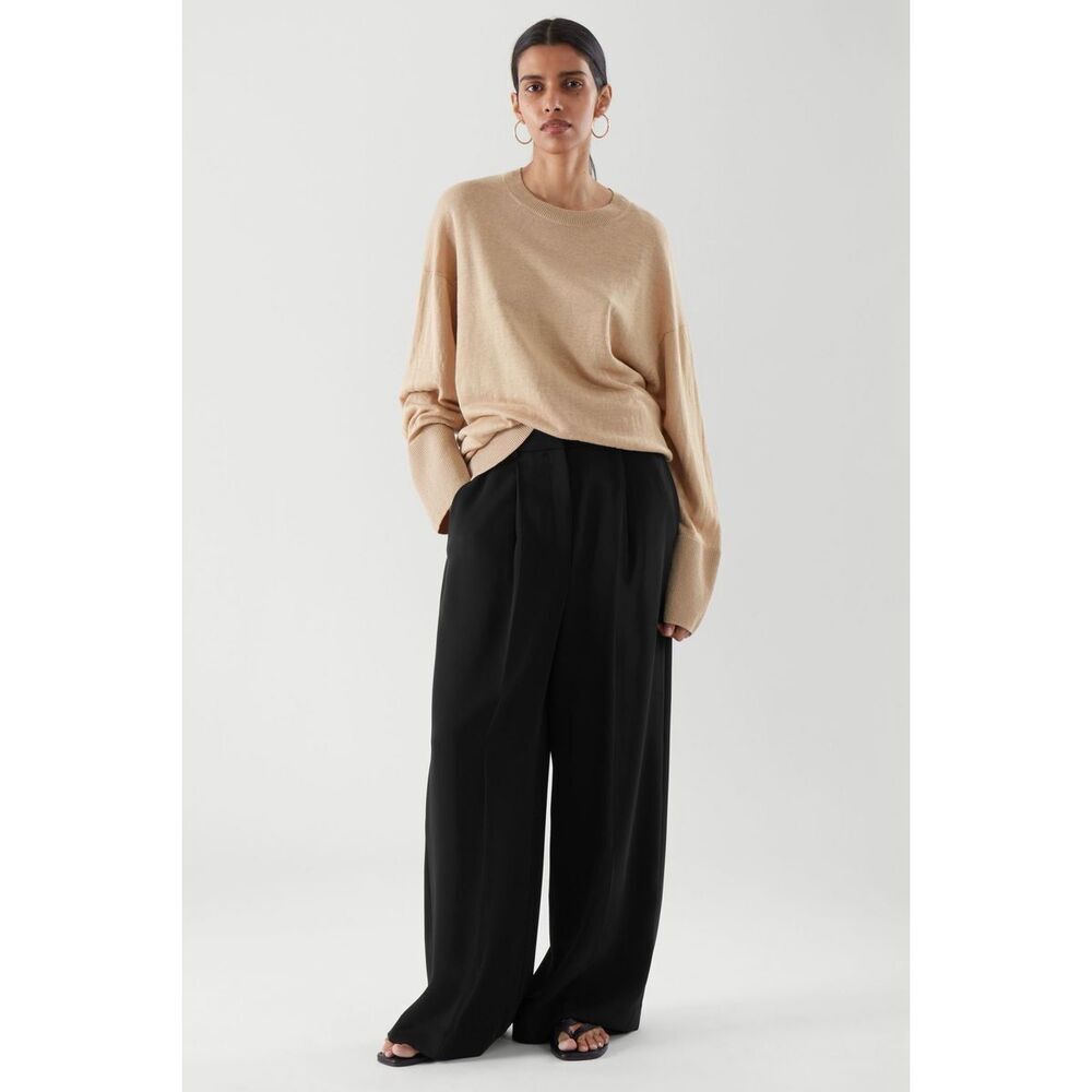 ✨COS Lightweight Linen Jumper Tan Sz Small Sweater✨